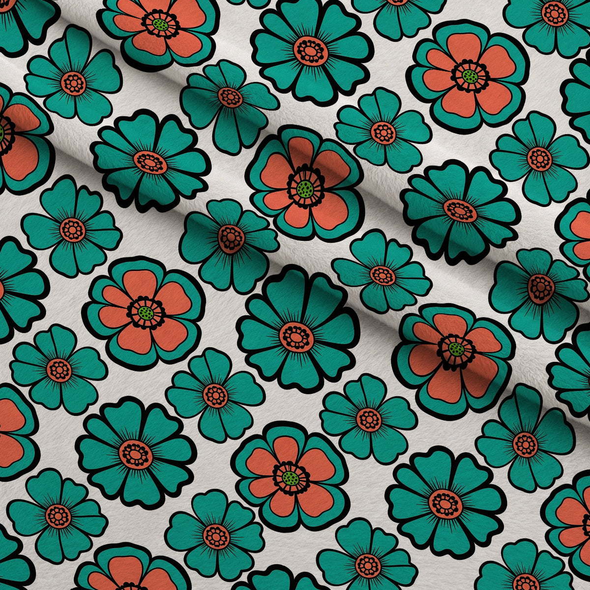 Mod Petal Pop Pattern 7 Minky Fabric — plush minky folded close-up preview (mv-minky-v1:lying)