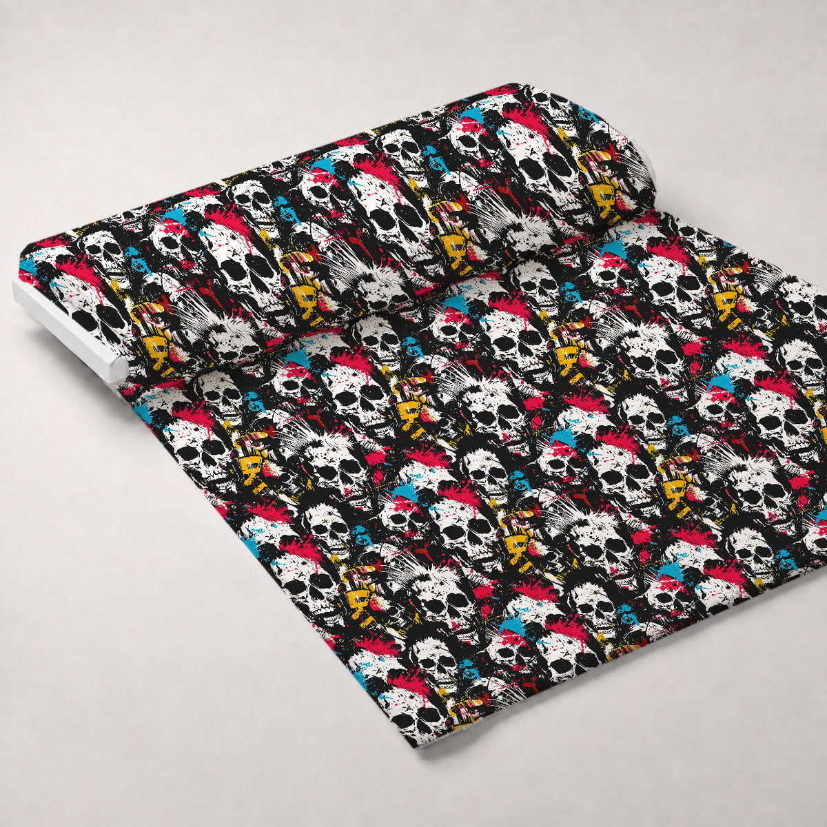 Mohawk Mayhem Pattern 4 Minky Fabric — plush minky unrolled bolt preview (mv-minky-v1:bolt)