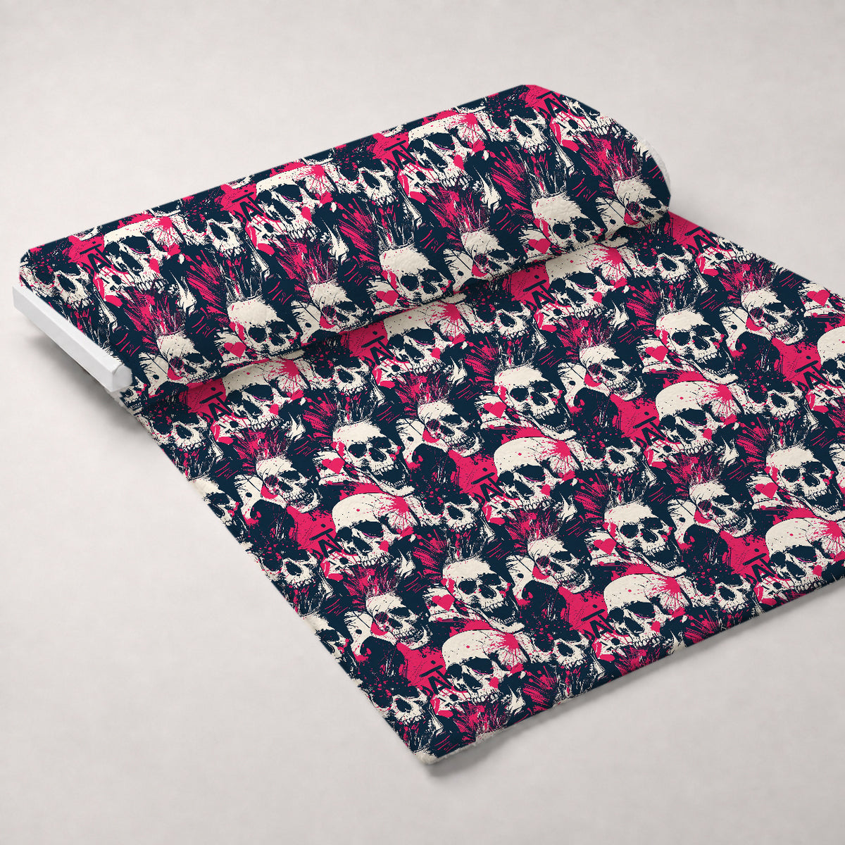 Mohawk Mayhem Pattern 5 Minky Fabric — plush minky unrolled bolt preview (mv-minky-v1:bolt)