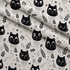 Monochrome Meows Pattern 1 Minky Fabric — plush minky folded close-up preview (mv-minky-v1:lying)