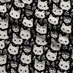 Monochrome Meows Pattern 15 Minky Fabric — plush minky folded close-up preview (mv-minky-v1:lying)