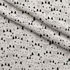 Monochrome Meows Pattern 2 Minky Fabric — plush minky folded close-up preview (mv-minky-v1:lying)