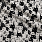 Monochrome Meows Pattern 4 Minky Fabric — plush minky folded close-up preview (mv-minky-v1:lying)