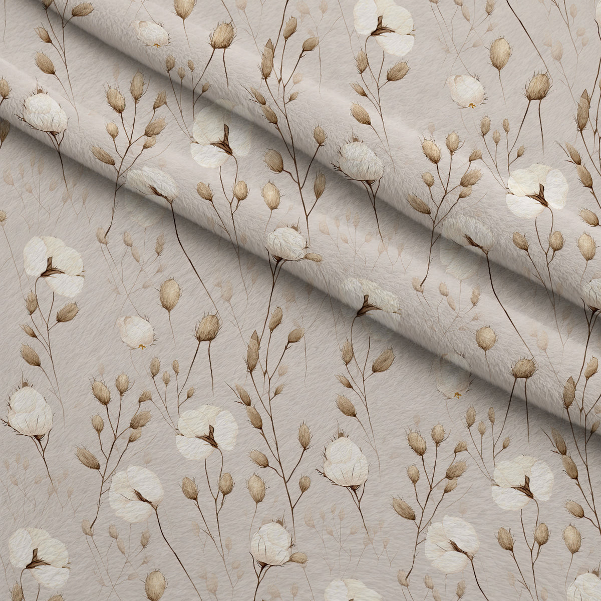 Moonlit Botanical Pattern 1 Minky Fabric — plush minky folded close-up preview (mv-minky-v1:lying)