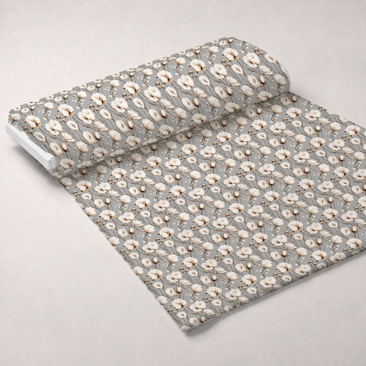 Moonlit Botanical Pattern 4 Minky Fabric — plush minky unrolled bolt preview (mv-minky-v1:bolt)