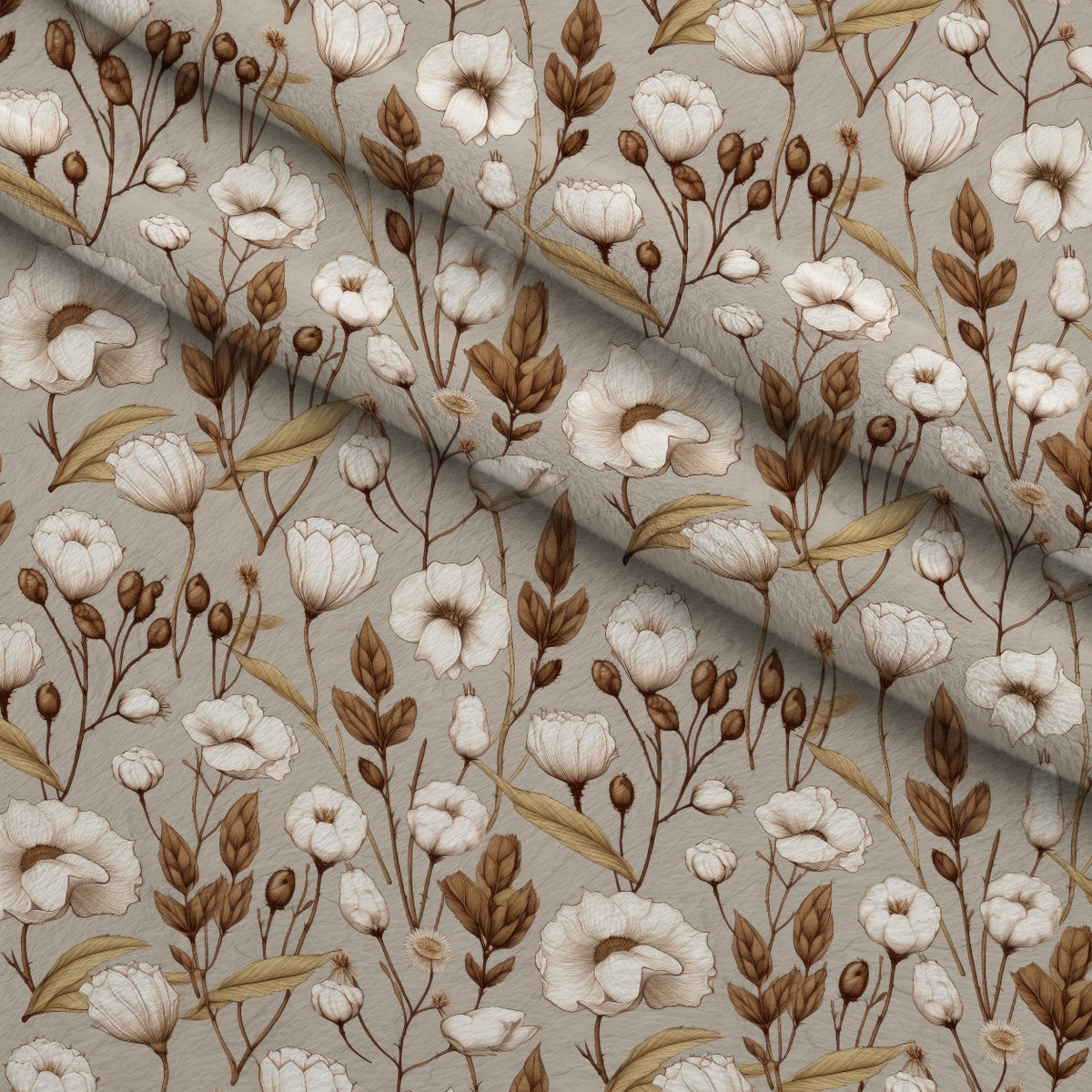 Moonlit Botanical Pattern 6 Minky Fabric — plush minky folded close-up preview (mv-minky-v1:lying)