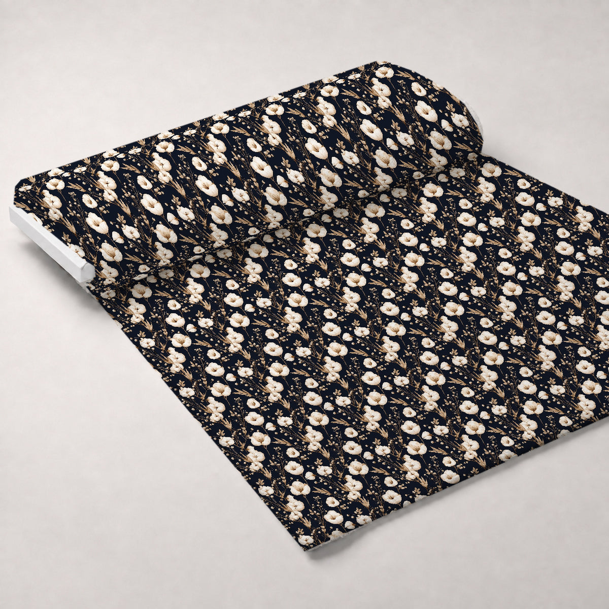 Moonlit Botanical Pattern 9 Minky Fabric — plush minky unrolled bolt preview (mv-minky-v1:bolt)