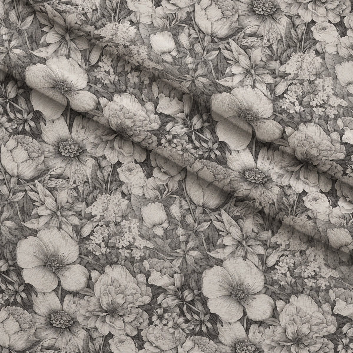 Moonlit Botanical Sketches Pattern 12 Minky Fabric — plush minky folded close-up preview (mv-minky-v1:lying)