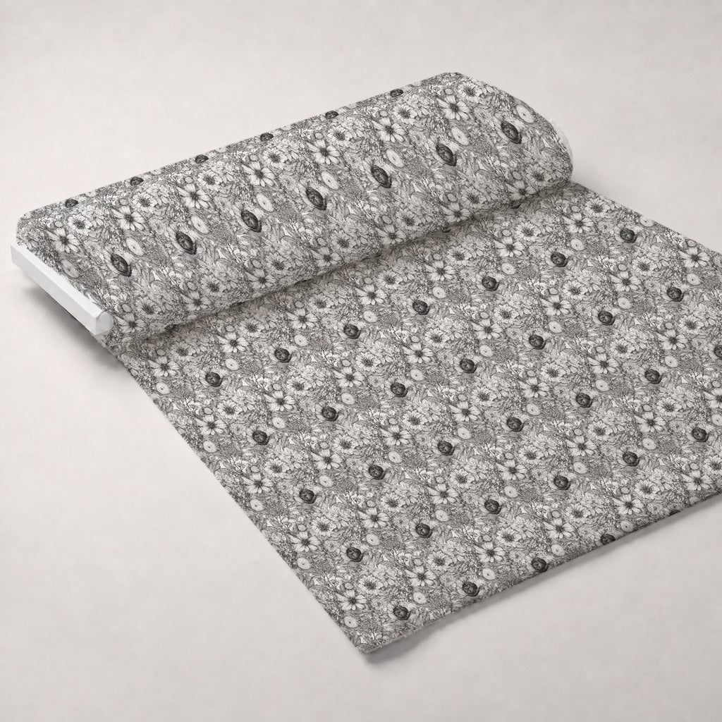 Moonlit Botanical Sketches Pattern 13 Minky Fabric — plush minky unrolled bolt preview (mv-minky-v1:bolt)