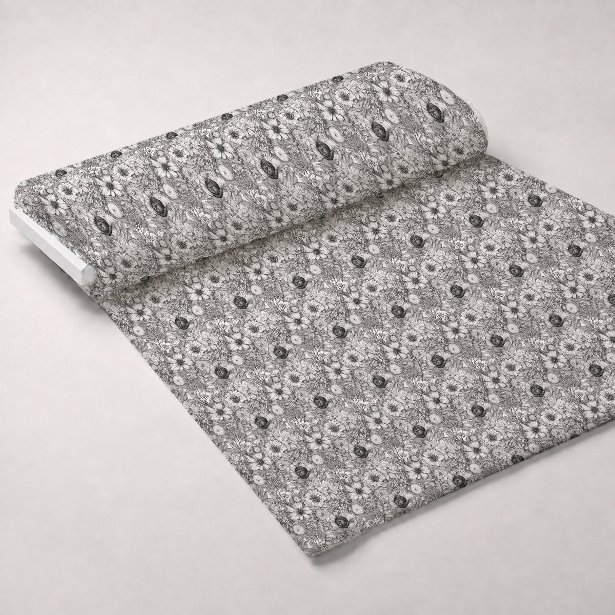 Moonlit Botanical Sketches Pattern 13 Minky Fabric — plush minky unrolled bolt preview (mv-minky-v1:bolt)