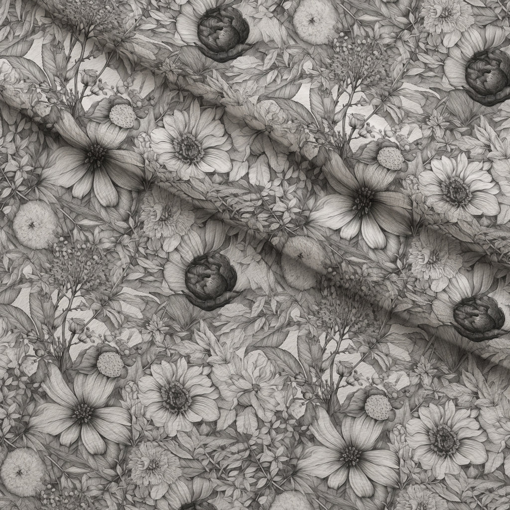 Moonlit Botanical Sketches Pattern 13 Minky Fabric — plush minky folded close-up preview (mv-minky-v1:lying)