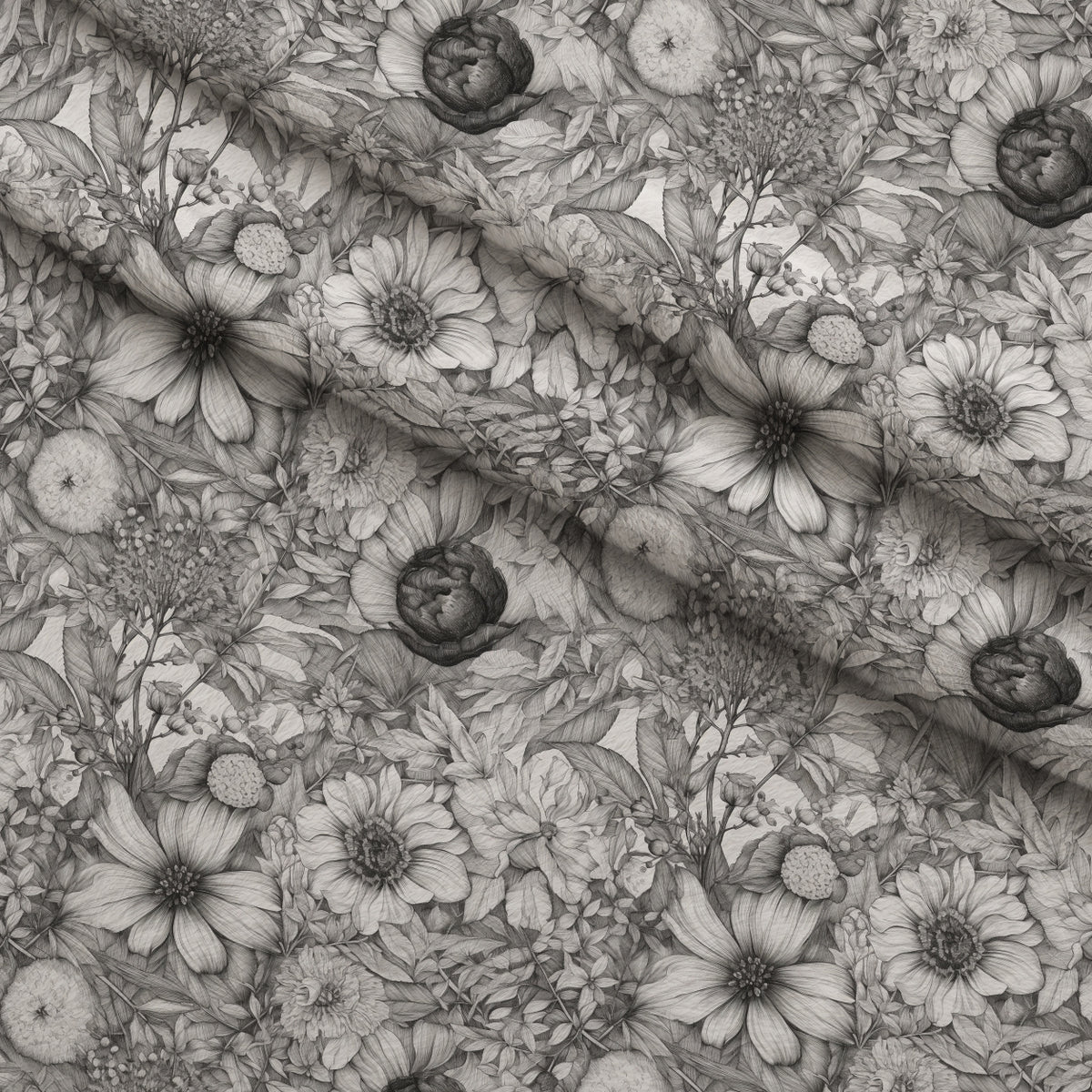 Moonlit Botanical Sketches Pattern 13 Minky Fabric — plush minky folded close-up preview (mv-minky-v1:lying)