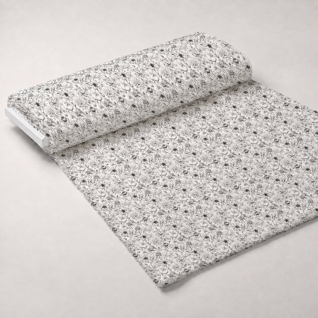 Moonlit Botanical Sketches Pattern 15 Minky Fabric — plush minky unrolled bolt preview (mv-minky-v1:bolt)