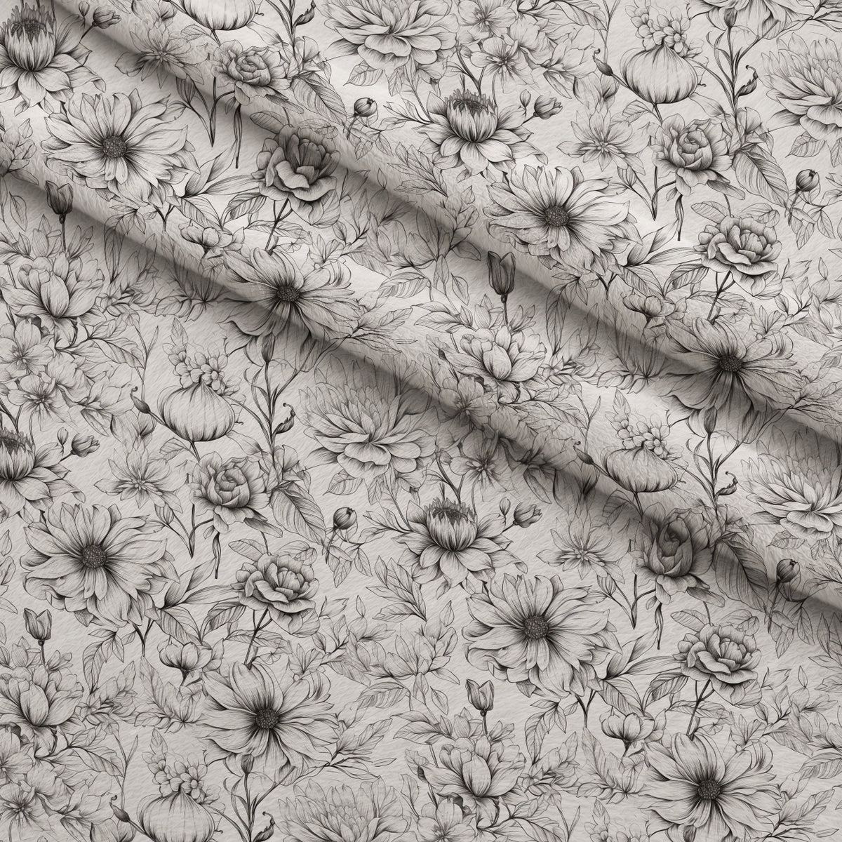 Moonlit Botanical Sketches Pattern 15 Minky Fabric — plush minky folded close-up preview (mv-minky-v1:lying)