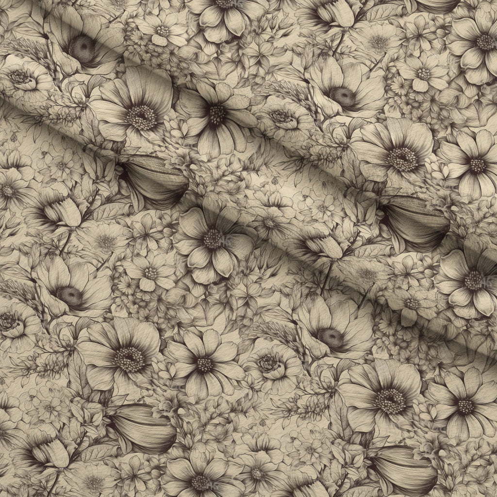 Moonlit Botanical Sketches Pattern 17 Minky Fabric — plush minky folded close-up preview (mv-minky-v1:lying)