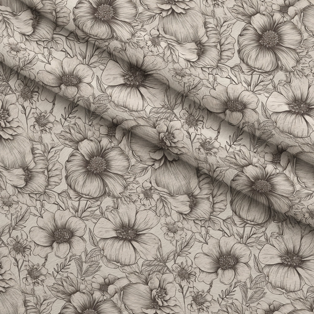 Moonlit Botanical Sketches Pattern 18 Minky Fabric — plush minky folded close-up preview (mv-minky-v1:lying)