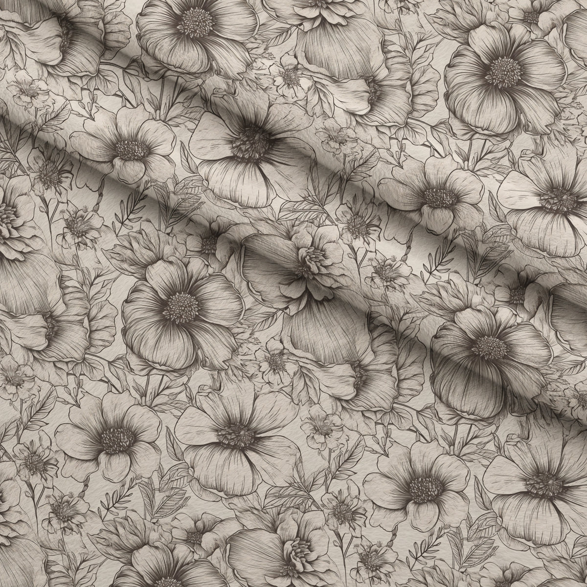 Moonlit Botanical Sketches Pattern 18 Minky Fabric — plush minky folded close-up preview (mv-minky-v1:lying)