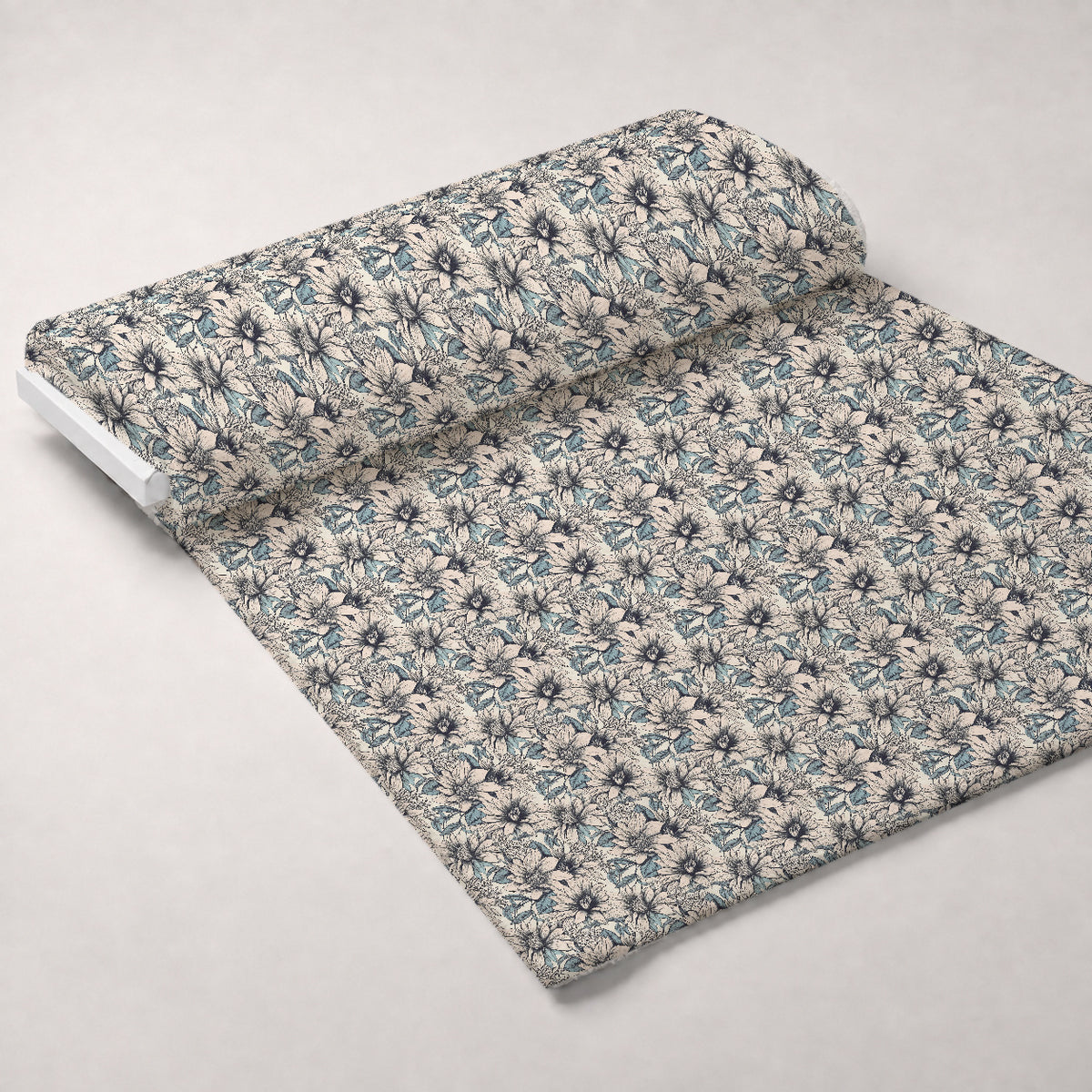 Moonlit Botanical Sketches Pattern 2 Minky Fabric — plush minky unrolled bolt preview (mv-minky-v1:bolt)