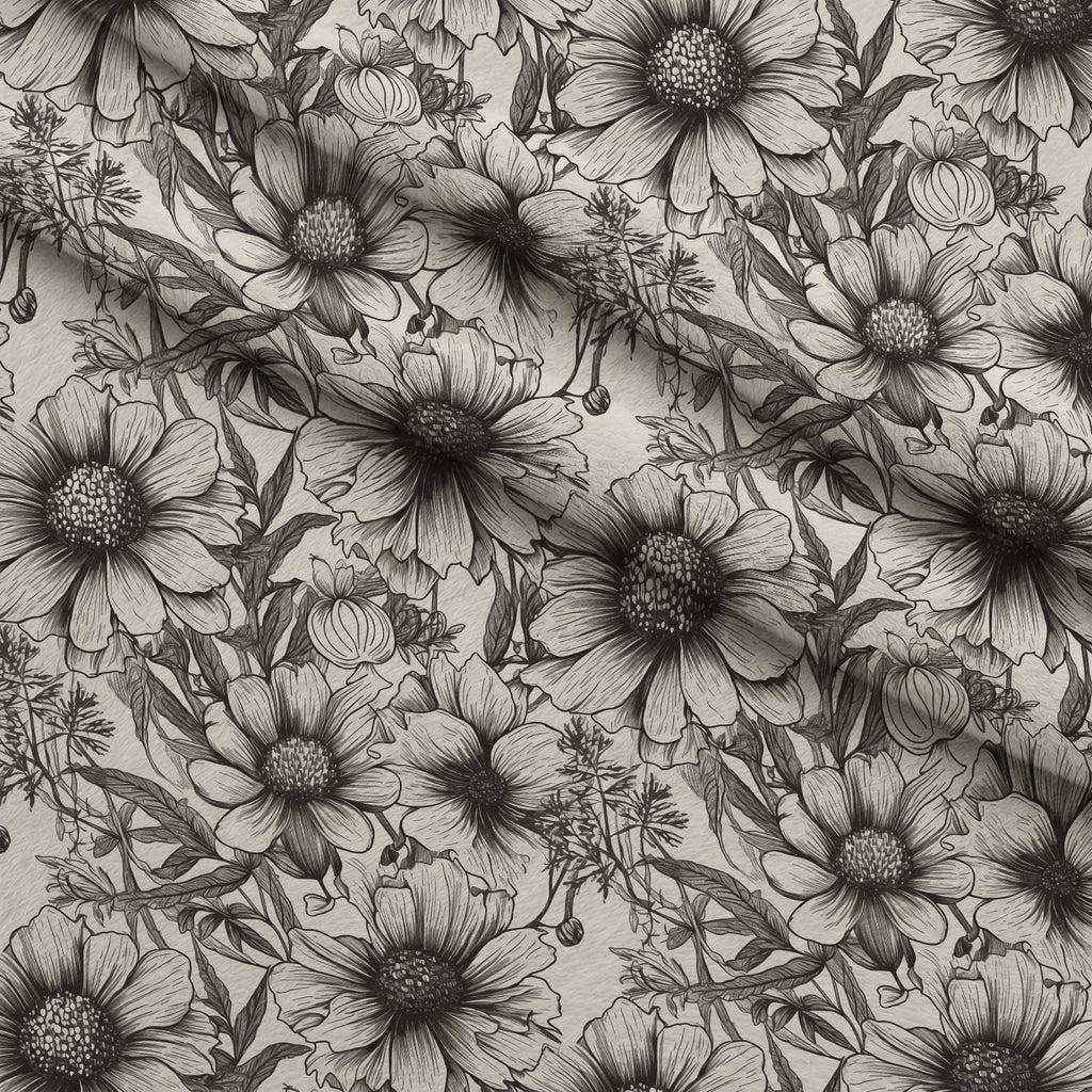 Moonlit Botanical Sketches Pattern 3 Minky Fabric — plush minky folded close-up preview (mv-minky-v1:lying)