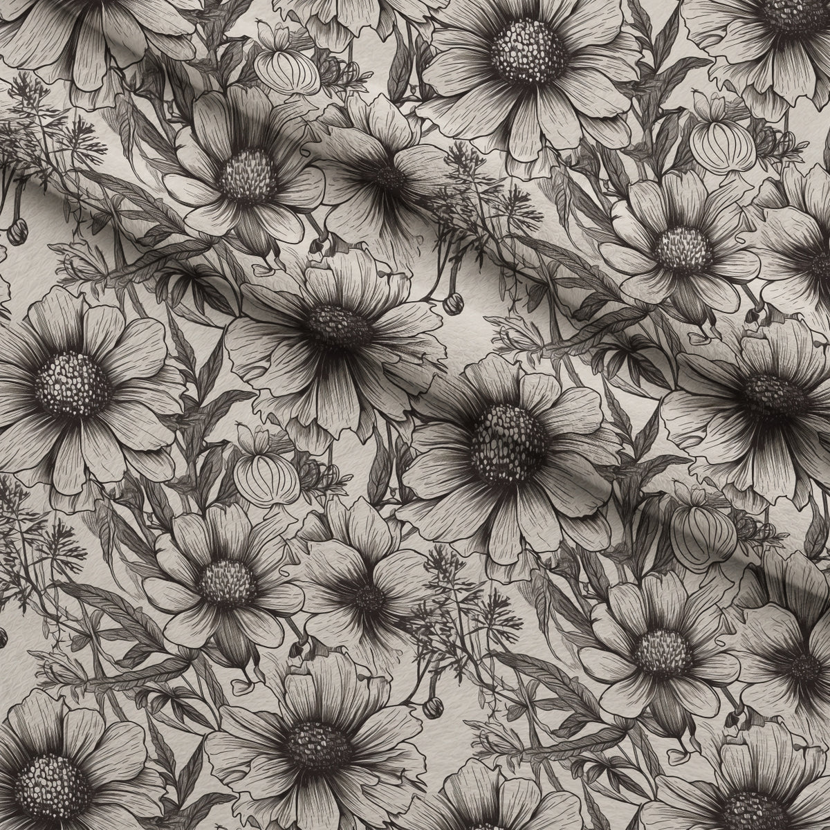 Moonlit Botanical Sketches Pattern 3 Minky Fabric — plush minky folded close-up preview (mv-minky-v1:lying)