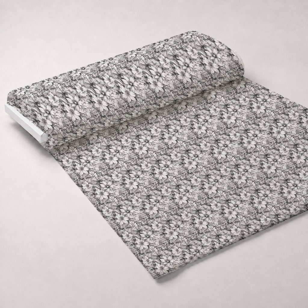 Moonlit Botanical Sketches Pattern 5 Minky Fabric — plush minky unrolled bolt preview (mv-minky-v1:bolt)