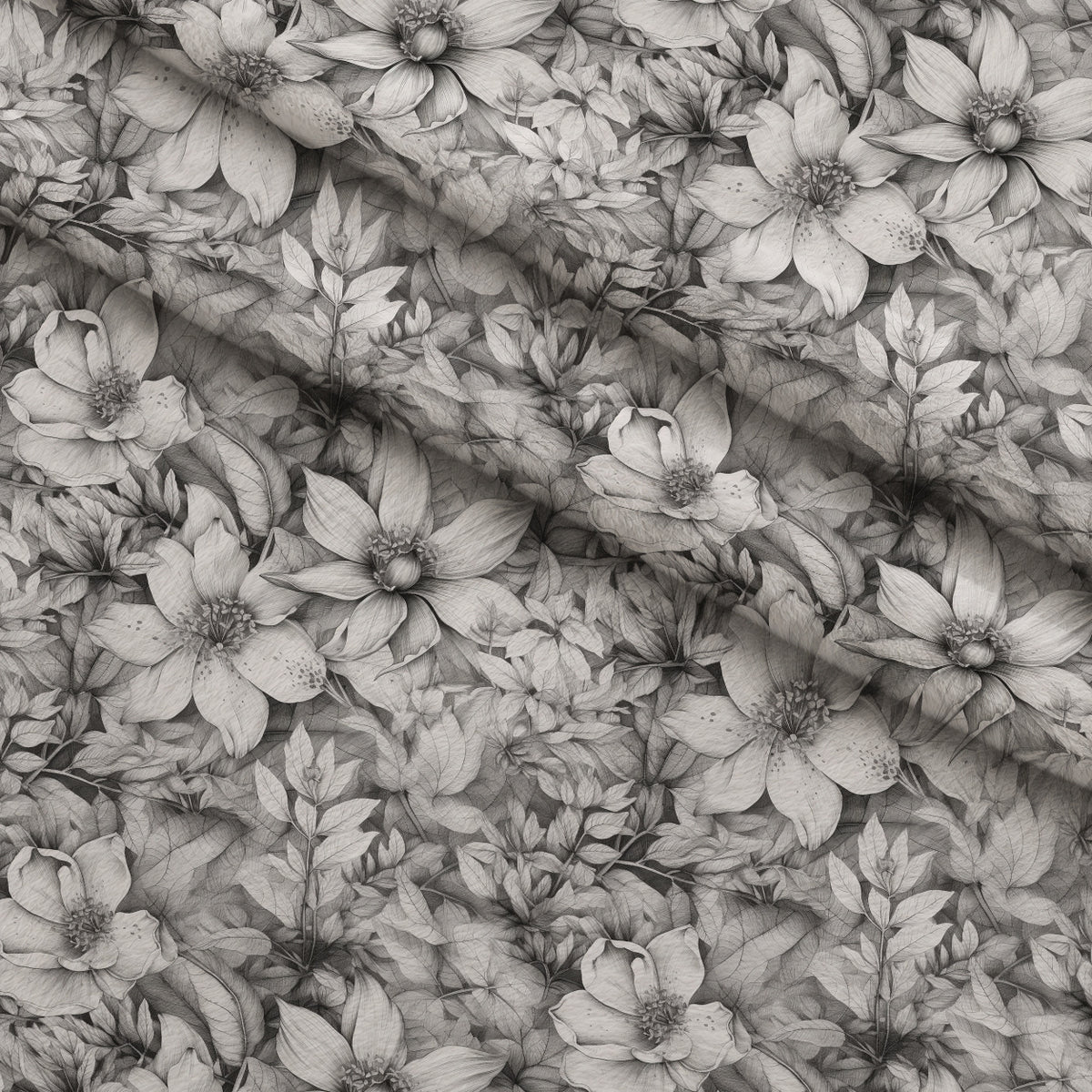 Moonlit Botanical Sketches Pattern 5 Minky Fabric — plush minky folded close-up preview (mv-minky-v1:lying)