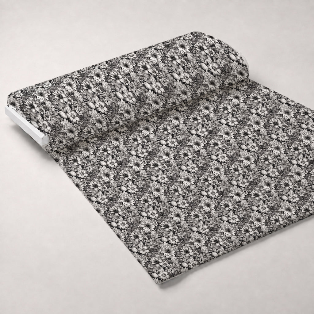 Moonlit Botanical Sketches Pattern 6 Minky Fabric — plush minky unrolled bolt preview (mv-minky-v1:bolt)