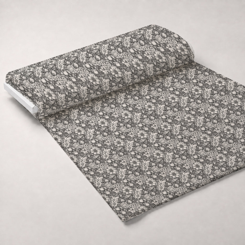 Moonlit Botanical Sketches Pattern 8 Minky Fabric — plush minky unrolled bolt preview (mv-minky-v1:bolt)