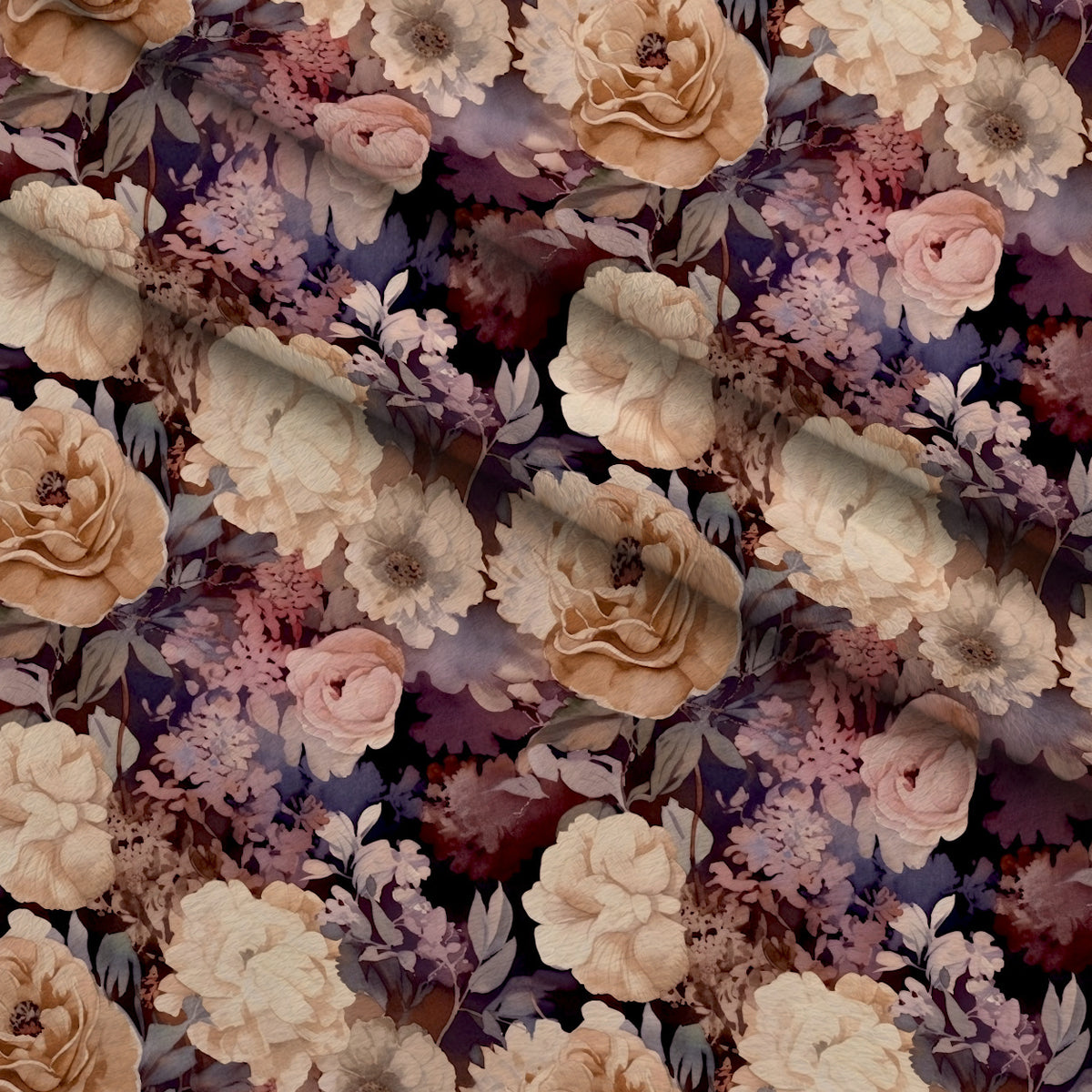 Moonlit Garden Reverie Pattern 8 Minky Fabric — plush minky folded close-up preview (mv-minky-v1:lying)