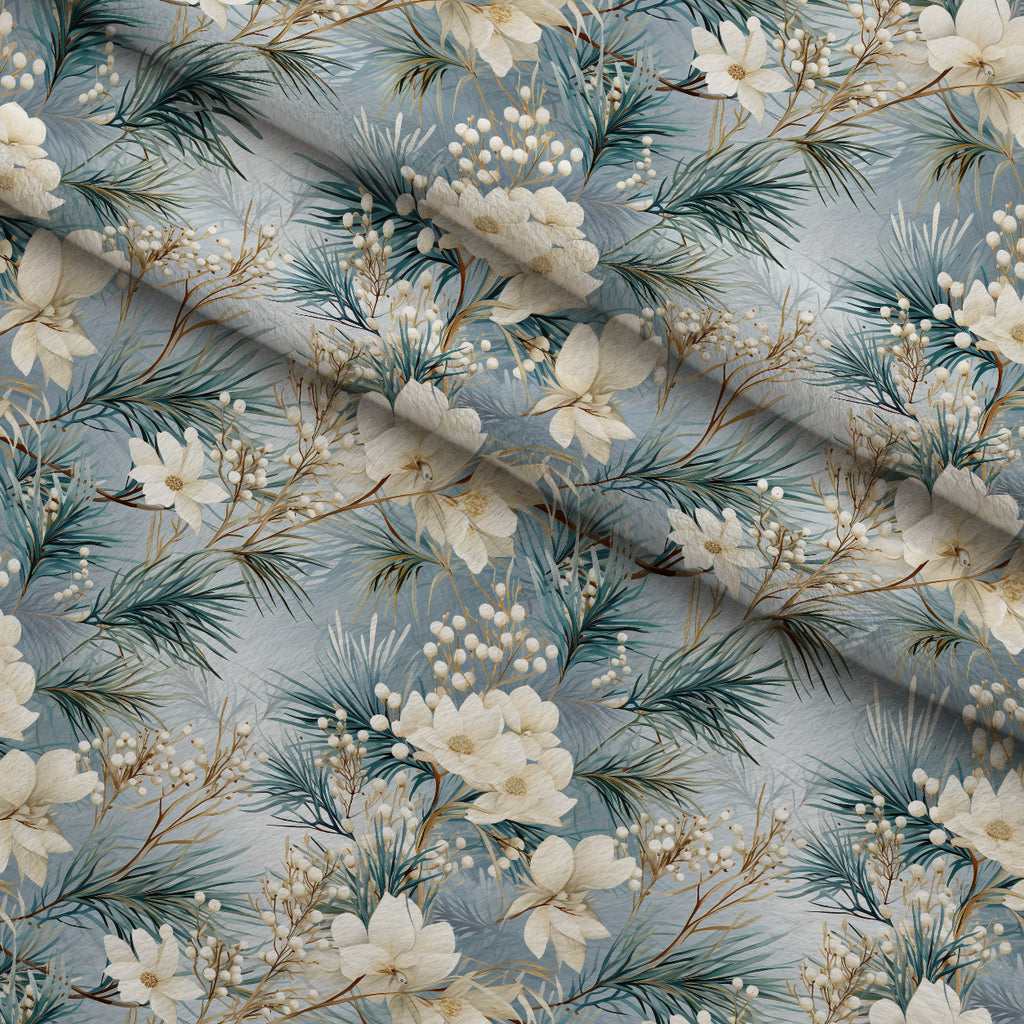 Moonlit Magnolia Grove Pattern 11 Minky Fabric — plush minky folded close-up preview (mv-minky-v1:lying)