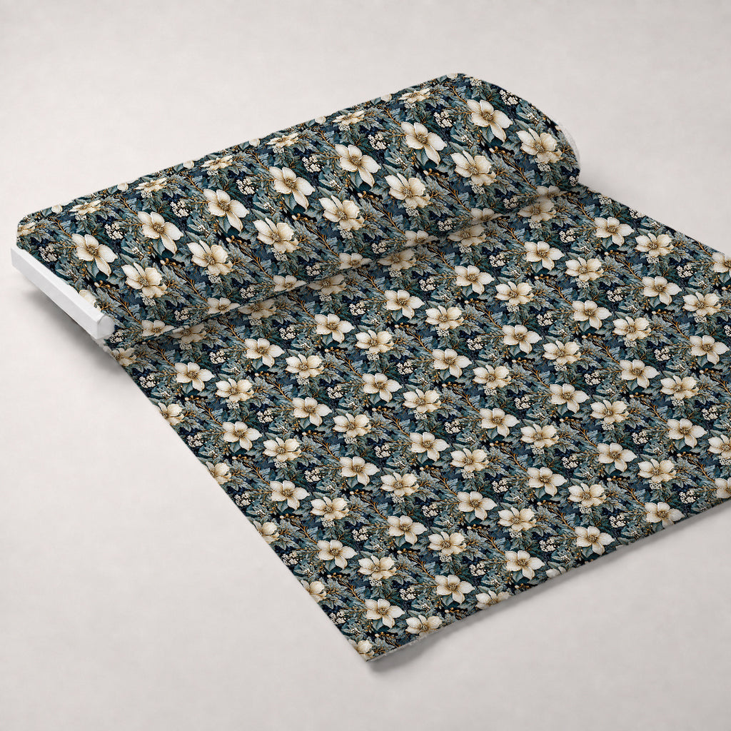Moonlit Magnolia Grove Pattern 12 Minky Fabric — plush minky unrolled bolt preview (mv-minky-v1:bolt)