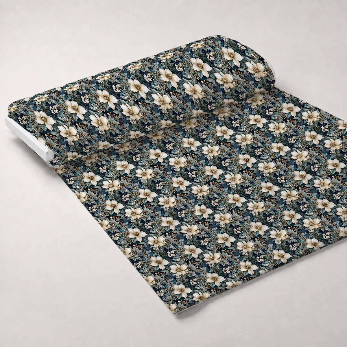 Moonlit Magnolia Grove Pattern 12 Minky Fabric — plush minky unrolled bolt preview (mv-minky-v1:bolt)
