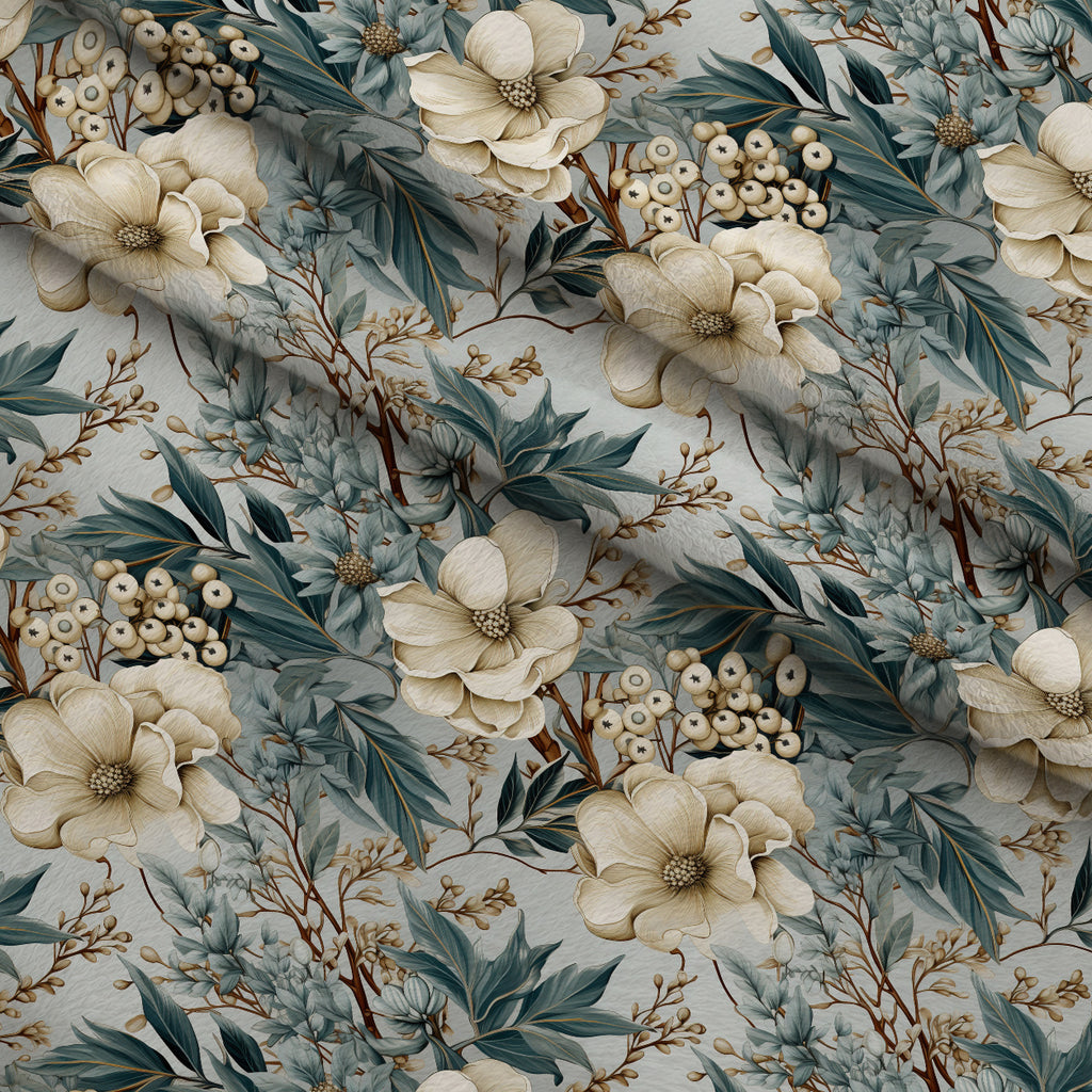 Moonlit Magnolia Grove Pattern 4 Minky Fabric — plush minky folded close-up preview (mv-minky-v1:lying)