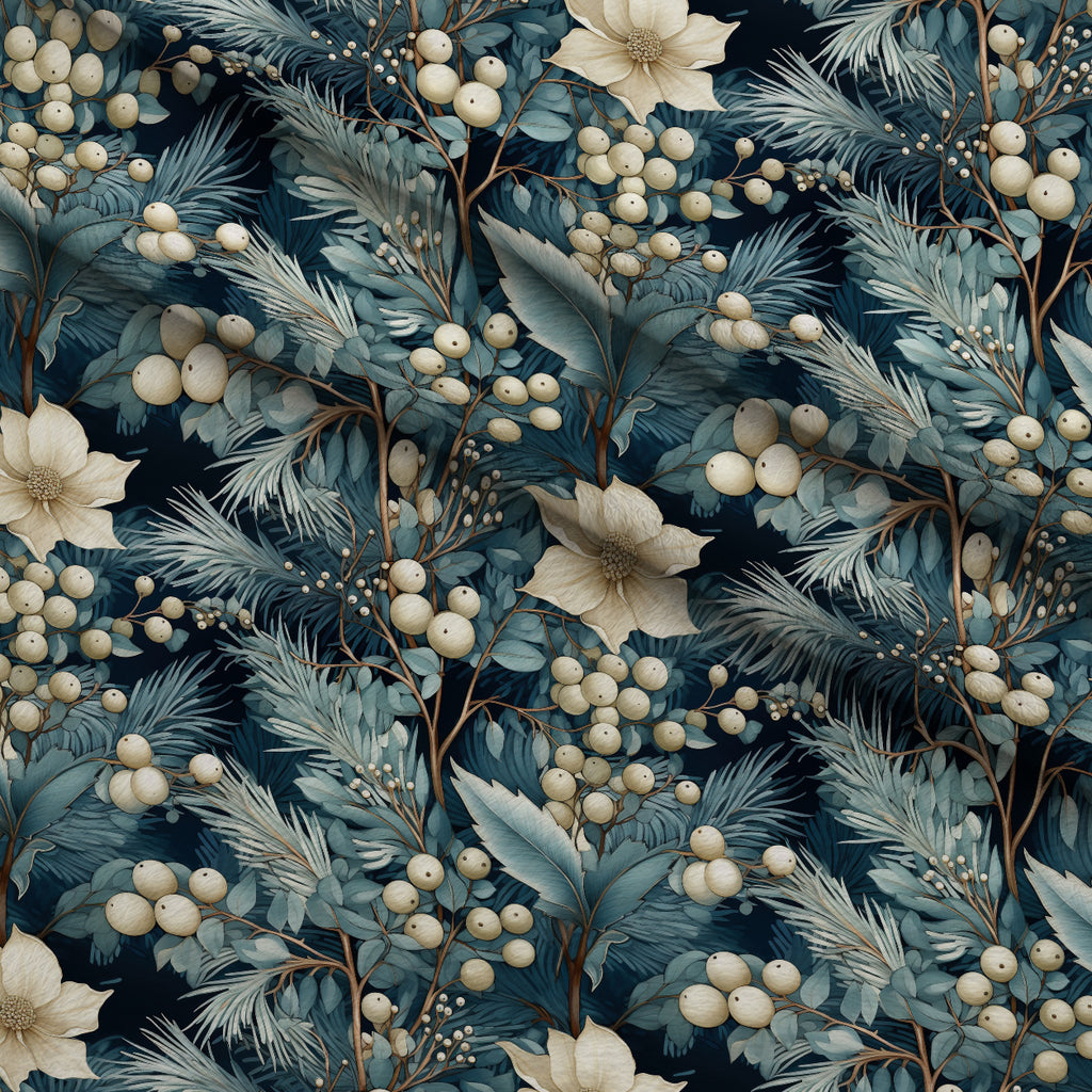 Moonlit Magnolia Grove Pattern 5 Minky Fabric — plush minky folded close-up preview (mv-minky-v1:lying)