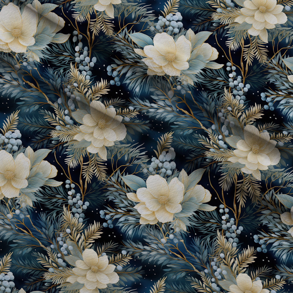 Moonlit Magnolia Grove Pattern 6 Minky Fabric — plush minky folded close-up preview (mv-minky-v1:lying)