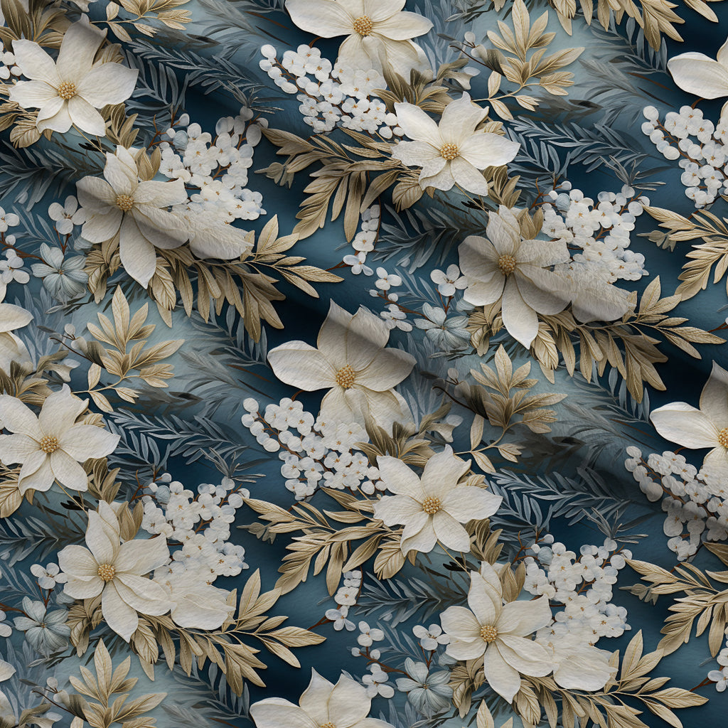 Moonlit Magnolia Grove Pattern 8 Minky Fabric — plush minky folded close-up preview (mv-minky-v1:lying)