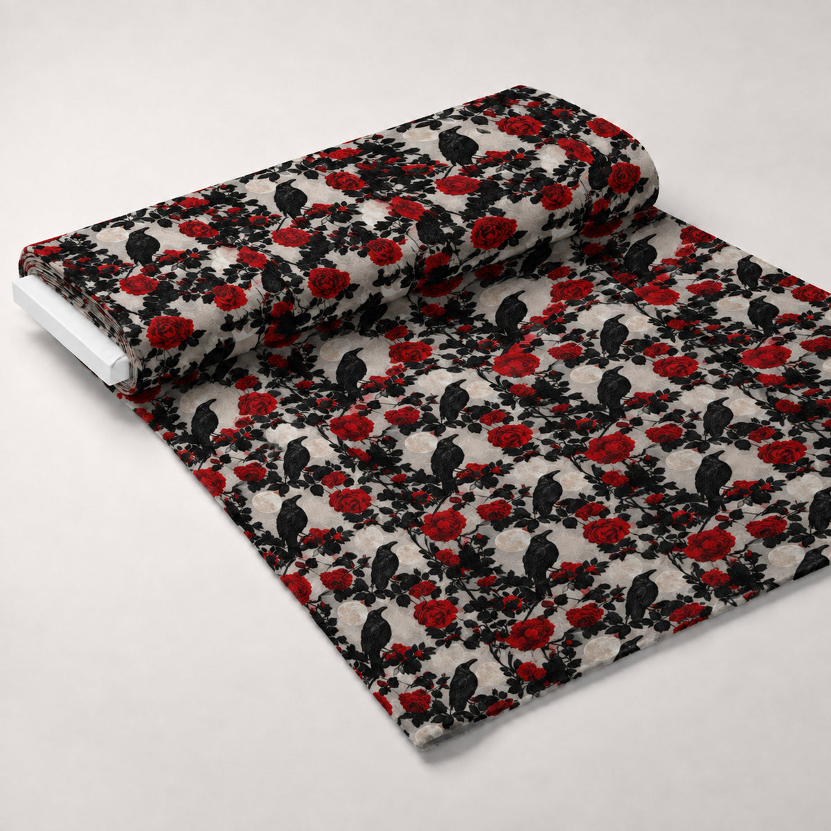 Moonlit Raven Garden Pattern 1 Minky Fabric — plush minky unrolled bolt preview (mv-minky-v1:bolt)