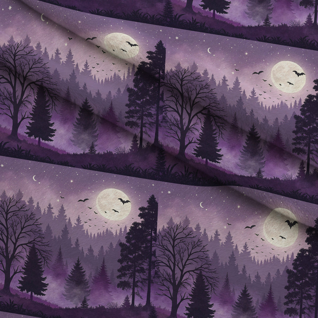Moonlit Raven Pattern 1 Minky Fabric — plush minky folded close-up preview (mv-minky-v1:lying)