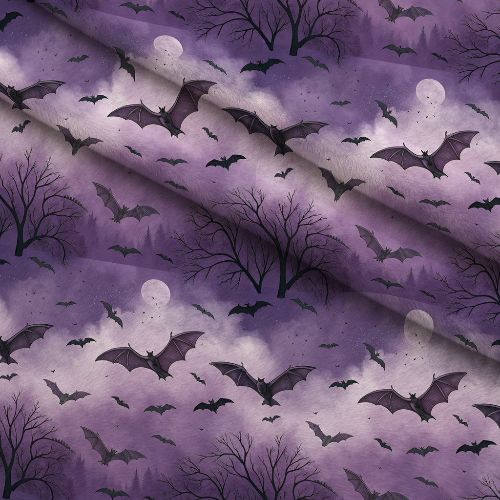 Moonlit Raven Pattern 15 Minky Fabric — plush minky folded close-up preview (mv-minky-v1:lying)