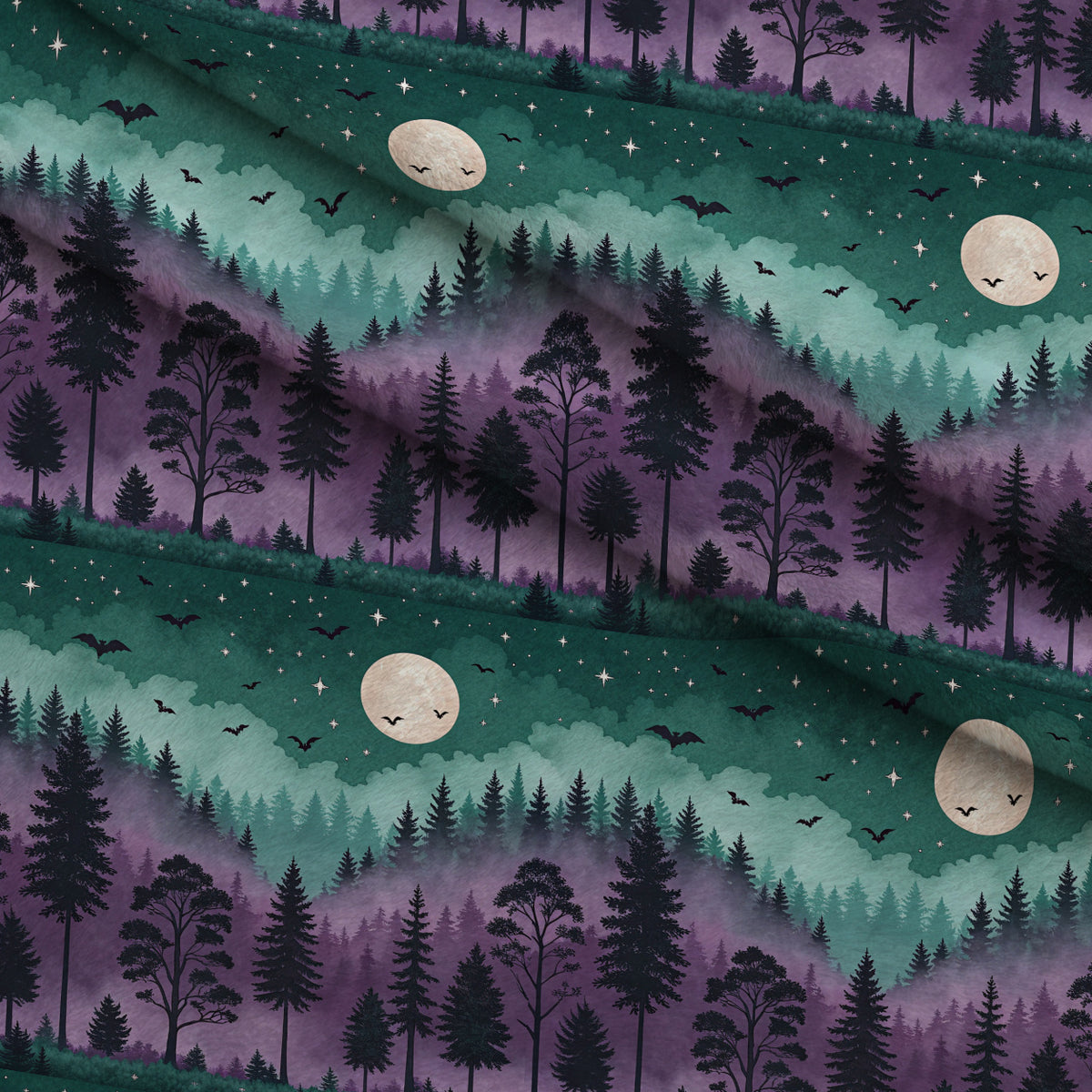 Moonlit Raven Pattern 22 Minky Fabric — plush minky folded close-up preview (mv-minky-v1:lying)