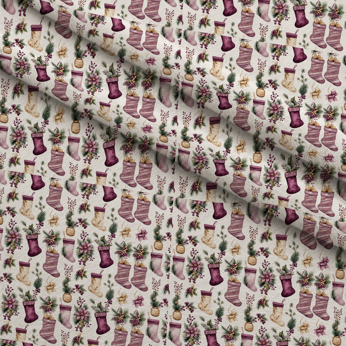 Mulberry Winter Reverie Pattern 7 Minky Fabric — plush minky folded close-up preview (mv-minky-v1:lying)