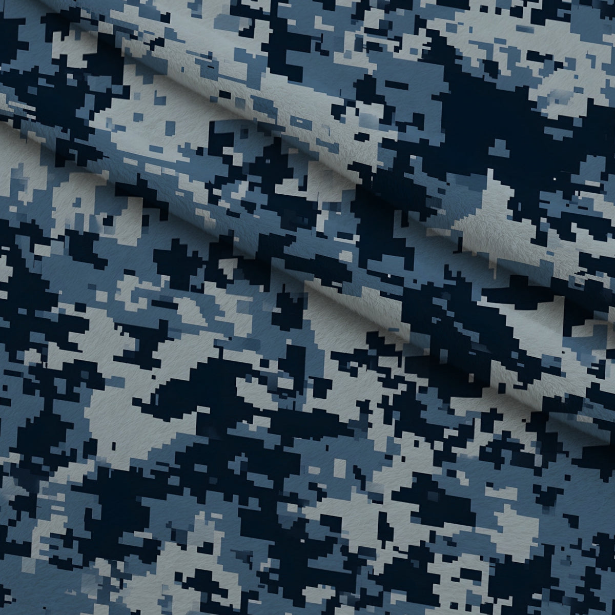 Navy Pixel Pattern 1 Minky Fabric — plush minky folded close-up preview (mv-minky-v1:lying)