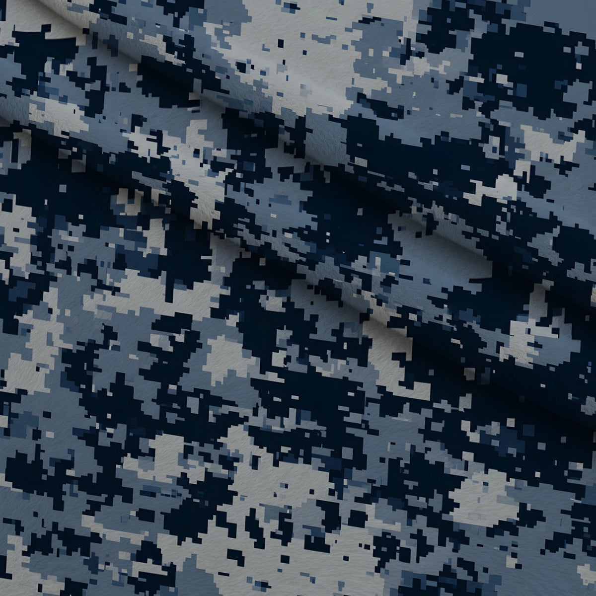 Navy Pixel Pattern 6 Minky Fabric — plush minky folded close-up preview (mv-minky-v1:lying)