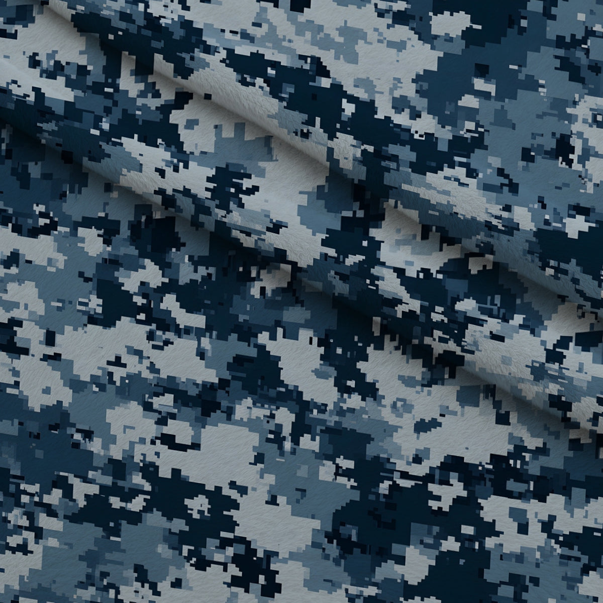 Navy Pixel Pattern 8 Minky Fabric — plush minky folded close-up preview (mv-minky-v1:lying)