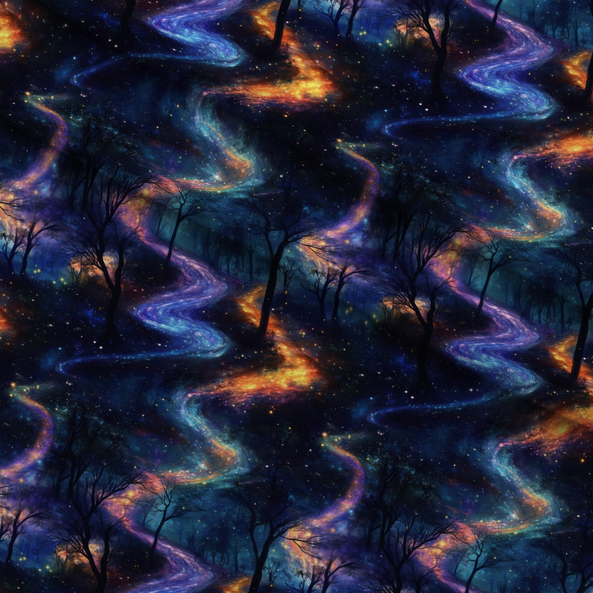 Nebula Forest Pattern 28 Minky Fabric — plush minky folded close-up preview (mv-minky-v1:lying)
