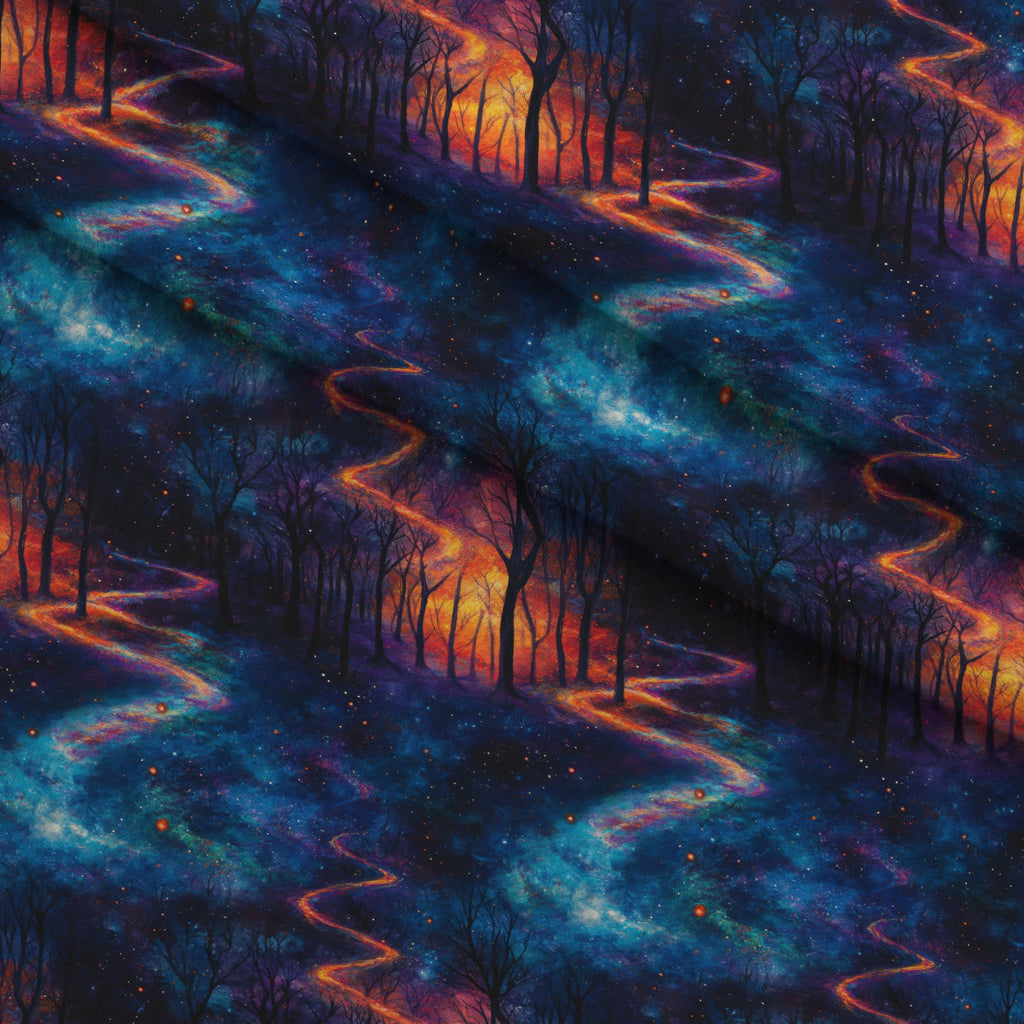 Nebula Forest Pattern 30 Minky Fabric — plush minky folded close-up preview (mv-minky-v1:lying)