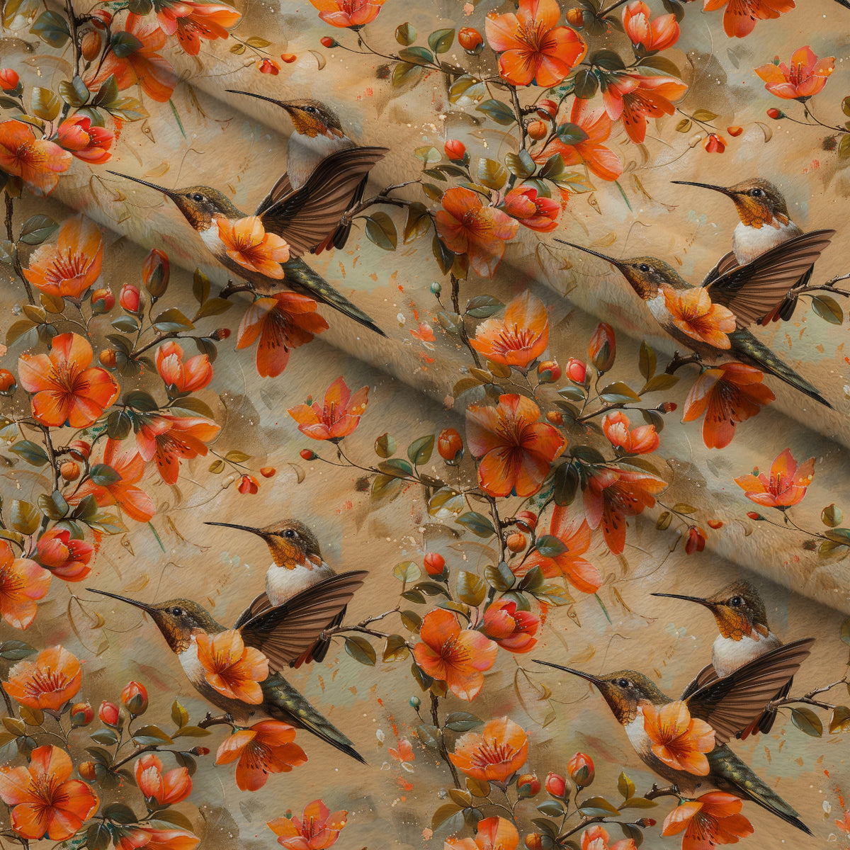Nectar Garden Pattern 12 Minky Fabric — plush minky folded close-up preview (mv-minky-v1:lying)