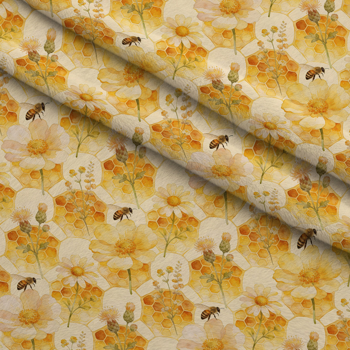 Nectar Meadow Pattern 1 Minky Fabric — plush minky folded close-up preview (mv-minky-v1:lying)