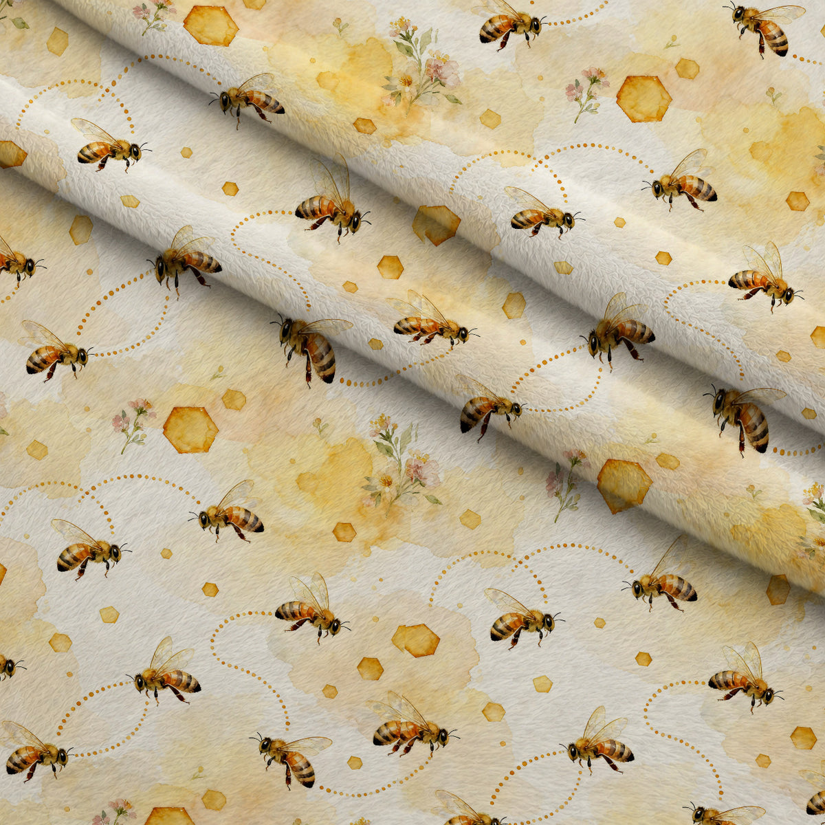 Nectar Meadow Pattern 12 Minky Fabric — plush minky folded close-up preview (mv-minky-v1:lying)
