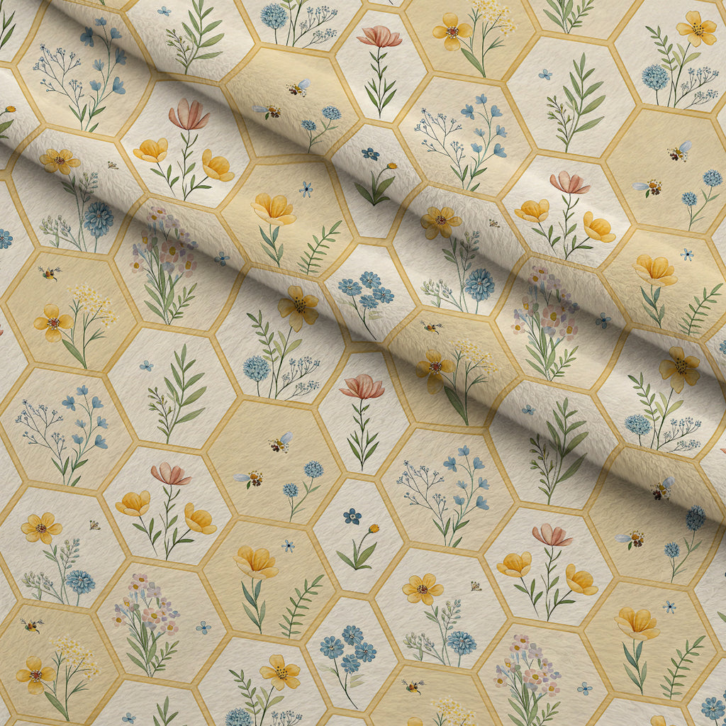 Nectar Meadow Pattern 18 Minky Fabric — plush minky folded close-up preview (mv-minky-v1:lying)